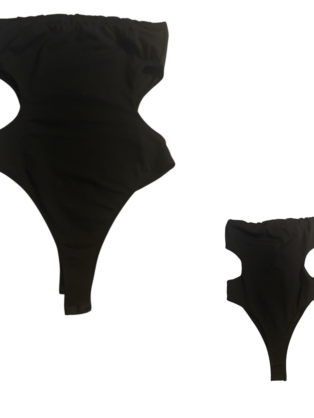 SHEIN Black Cutout Women One-Piece Swimsuit Size S NWT